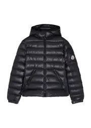 Moncler Kids Bady Quilted Shell Jacket, Jacket, Detachable Hood - Navy 12 years
