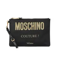 在飛比找PChome24h購物優惠-【MOSCHINO】專櫃秒殺款 經典LOGO尼龍可拆腕帶手拿