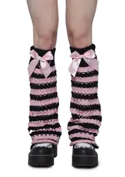 Precious Things Leg Warmers - Pink/Black