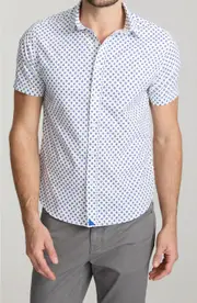 UNTUCKit Tidwell Short Sleeve Performance Button-Up Shirt in White at Nordstrom, Size Medium