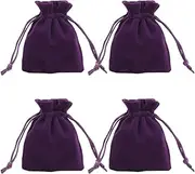 Esforzarse 20 Pcs Soft Velvet Gift Bags, 9x12cm Jewelry Pouches Gift Bags, Velvet Cloth Velvet Drawstring Bags Christmas Candy Gift Bag Pouch, Jewelry Bags Pouches(Dark Purple)
