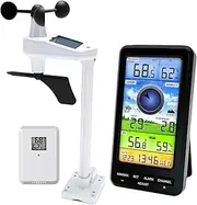 Weather Station Wireless Indoor Outdoor with WiFi/Remote Sensor, Home Weather Station with Wind Speed/Direction, Indoor/Outdoor Thermometer and Hygrometer for Home, Yard