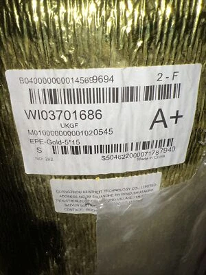 Gold Foil EPE Foam Insulation 5mm X 1m X 15m So 15 Square Meters