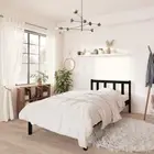 Bed Frame Black Solid Wood Pine 92x187 cm Single Bed Size
