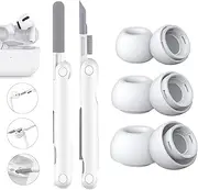 Foweroty 3 Pairs Compatible with AirPods Pro and AirPods Pro 2nd Generation Ear Tip Replacement, with Cleaning Kit, Silicone Earbuds for AirPods Pro, Fit in The Charging Case(White-XS/S/M/L)