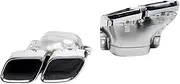 Car Silencers 1 Pair Car Exhaust Tip Muffler Tips Stainless Steel Fit For Mercedes Benz C63 W205 C200 C300 C180 C260 2019 Tailpipe Exhaust Muffler(Silver)