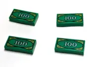 Lego - Minifigure Utensil - Lot of 4 - Money, Green