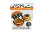 NIB Nostalgia MyMini Pumpkin Pattern Waffle Maker Compact Sz 5” Non-Stick NEW