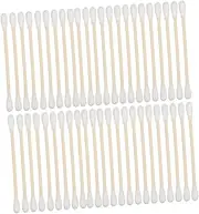 VILLFUL Cotton Blend 100 Pcs Double-ended Cotton Swabs for Ear Cleaning Makeup Detailing Bamboo Sticks