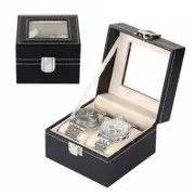 Watch Display Organiser - 2 Slots Storage Boxes, Men & Women Jewelry Display Drawer Case, 2-Tier Organizer Showcase with Glass Lid