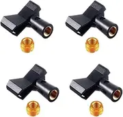 THJOPOKEEL Mic Clips for Stands 4 Pieces Microphone Clip Holder with 4 Adapters Adjustable Microphone Holder Wireless Mic Holder Clamp for Mic Stand with 5/8 Inch Male to 3/8 Inch Female Adapter