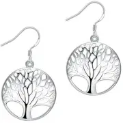 Tree of Life Earrings,Fashion Jewelry Sterling Plated Tree Pendants Drop Silver