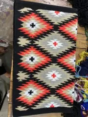 Neon Orange,Silver Rose,black& White western Ranch wool saddle blanket 32*36’’