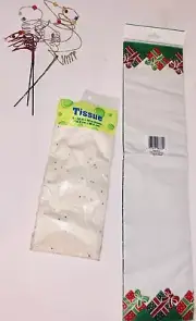 White Rainbow Glitter Tissue Paper Sparkle Gemstone Wrap Paper Picks Lot