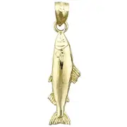 14K Gold Salmon Charm