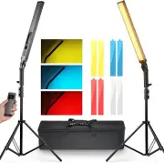 NEEWER Upgraded LED Video Light Stick & 2.4G Remote Control Kit 2 Packs Handhel