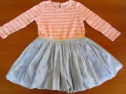 Girls Size 2 Pumpkin Patch long sleeve ballerina dress with mesh overlay