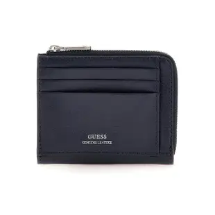 【GUESS】金屬LOGO皮革卡夾零錢包(兩色可選)