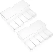 ifundom 2-Piece Poker Chip Tray Rack Poker Chips Storage Case Lids Plastic Poker Chips Organizer Portable Poker Chip Storage Box