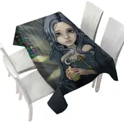 Dark Art Goth Alannah the Cathedral Caretaker Girl Tablecloth