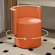 Vanity Chair, 360° Swivel Makeup Chair No Assembly Small Accent Stool for Bedroom, Dressing, Living Room Modern Round Stool for Makeup Vanity,D