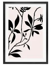[Profile Australia] Silhouette Branch Leaves Day Art Print A1 Frame in Black