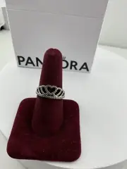 Authentic Pandora Hearts Tiara Crown Ring New 190958CZ NEW