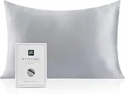 Silk Pillowcase 100% Silk Pillow Case for 22 Mommes Oeko-Tex® Certified Benefits for Hair and Skin Anti-Ageing Anti-Dust Mite (40x60cm, Grey)