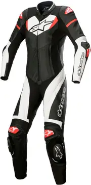 Alpinestars Stella GP Plus Ladies 1-Piece Motorcycle Leather Suit, black-white-red, Size 46 for Women Black White Red