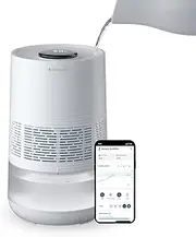 BLUEAIR premium smart humidifier: 3.5L dishwasher safe tank for large rooms, sleep better with evaporation technology, automatic and night mode, easy charging