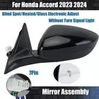Black Left Driver Side Mirror Blind Spot Heated 7Pin For Honda Accord 2023 2024