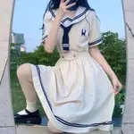 🎓✨【青春學院】2024新款國中女生百褶裙 - 夏裝JK制服連衣裙，少女心設計👗