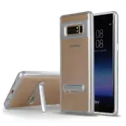 For Samsung Galaxy S10e Transparent Bumper Case w/Kickstand SILVER