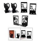 2PC Cat Bookends Book Holders Metal Cute Animal Book Organizer Stopper Holder