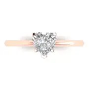 14K Rose Gold Solitaire Promise Ring, 1.25 ct Heart Cut Simulated Diamond