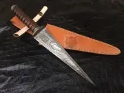Handmade Barcelona Spike Dagger Handmade Damascus Steel Knife With Sheath
