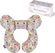 KAKIBLIN Baby Neck Pillow, Upgraded Baby Support Pillow,Baby Neck Support Pillow for Carseat, Newborn Neck Support for Car Seat,Pushchair,Travel (Flower)