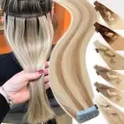 CLEARANCE Tape In On Thick Glue Remy Human Hair Extensions Skin Weft Full Head