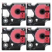 4PK Black on Red label tape 12mmx7m For DYMO D1 45017 LabelManager 200 400 450D