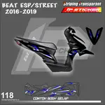 BEAT ESP STREET 2016 2019 摩托車條紋貼紙 HONDA BEAT ESP STREET 2016
