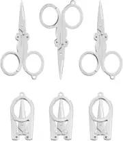 6 Pcs Folding Scissors, Stainless Steel Folding Small Portable Travel Scissors f