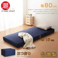 在飛比找momo購物網優惠-【潮傢俬】二代目日式三折獨立筒彈簧床墊-15cm(單人幅80