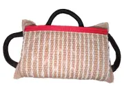 EXTRA WIDE Three Handle Dog Bite Pillow, Bite Developer, Robust Double Jute