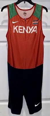 NIKE Kenya International Team Pro Elite Speedsuit Red Black Running Suit Men S L