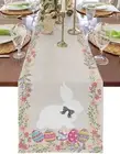 Easter Day Table Runner 13 x 108 Inches Blue Pink Floral Spring Rustic