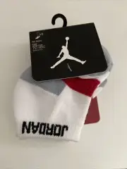 Nike Jordan Kids 3 Pair Jumpman Ankle Socks White Red Black Size 7C-10C