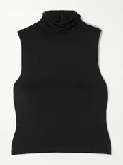 [ÉTERNE] ÉTERNE - Harlow Stretch-modal Jersey Turtleneck Tank - Black - small small Black