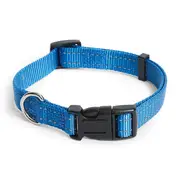 All Day Reflective Dog Collar Blue