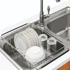 Stainless Steel Sink Drain Rack Adjustable Single Layer Expandable Drying Basket