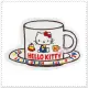 小花花日本精品♥ Hello Kitty 白色 咖啡杯造型 蛋糕 字母 懷舊 復古風 止滑 造型地墊 12336005
